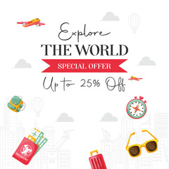 Travel and tourism social media post template design