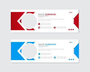 Corporate Email signature template or email footer and personal social media cover templates and minimalist email signature or email footer template modern layout