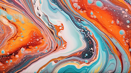 Abstract acrylic painting colorful background. Fluid fantasy pattern with vibrant colors. Liquid texture art wallpaper