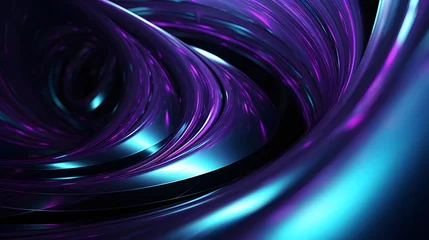 Foto op Canvas a purple and blue spiral on a black background © haallArt