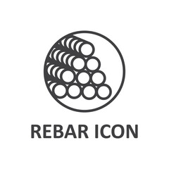 rebar concrete construction icon design vector for business building and architecture idea