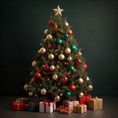 christmas tree and gifts