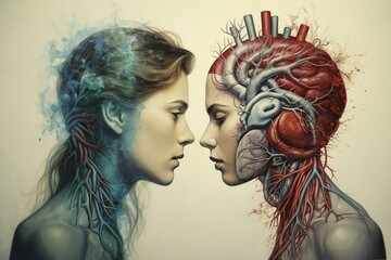 A portrayal of the concepts of heart and mind. Generative AI