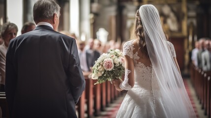 With heartfelt warmth, the father escorts the bride into a tender wedding ceremony, creating a beautifully affectionate and memorable beginning filled with love and joy.
