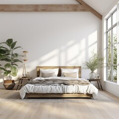 Minimalist Haven: A Bedroom Bathed in Natural Light