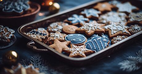 a bunch of different christmas gingerbread cookies - Powered by Adobe