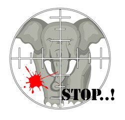 Obraz premium Illustration of stopping hunting elephants