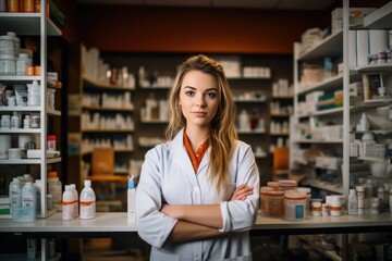 Fototapeta premium Pharmacist in pharmacy