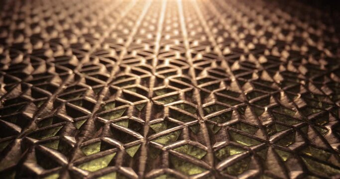 Metal grid pattern structure light reflections