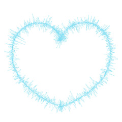 A love heart shape in 3D illustration, presented in a glowing hologram molecule stylized form and isolated on a transparent background in PNG format.