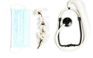 Medical instruments on a white background, doctor tools for treating people from illness