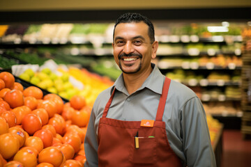 Portrait of a smiling man working as Grocery Clerk 
