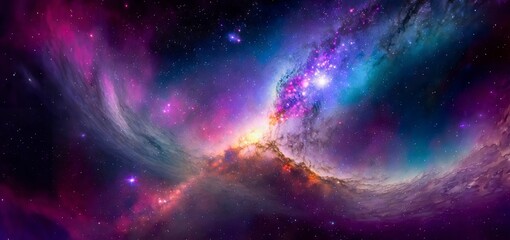 Obraz premium Galactic Majesty: A Luminous Nebula Canvas - Ultra High-Resolution Abstract Background