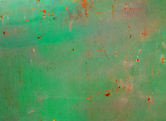 Old green paint rusty metal texture