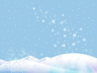 雪が降る背景イラスト