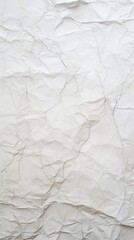 A close up of a sheet of white paper. Ivory, off white crumpled paper texture, background.