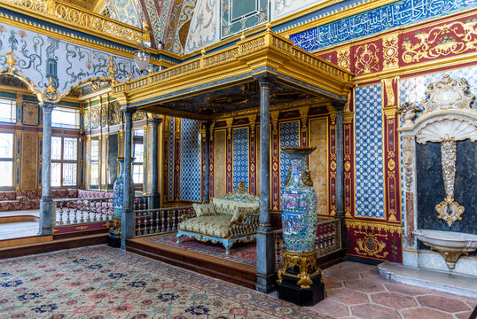 Topkapi Palace's Harem Imperial Hall in Istanbul, Turkey.