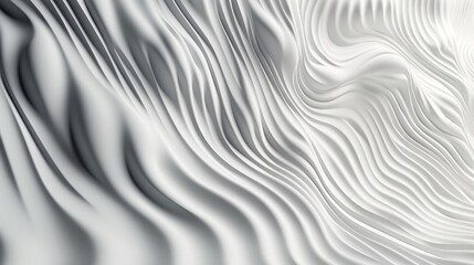 Three dimensional render of white wavy pattern. White waves abstract background texture. Print, painting, design, fashion. Line concept. Design concept. Art concept. Wave concept. Colourful background