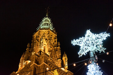 Catedral de Toledo, Iluminada de noche, España