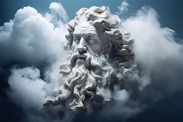 zeus made out of clouds - obrazy, fototapety, plakaty