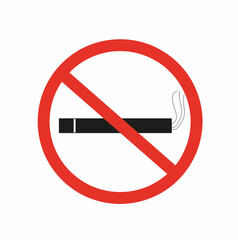 prohibition sign no smoking, flat vector illustration isolated on white background