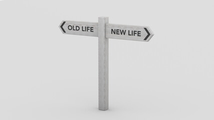 Old Life Vs New Life Street Road Signs Change Direction 3d Animation