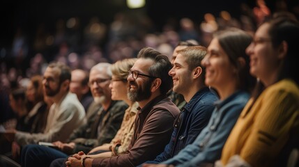 an audience enjoying a band performance at the concert hall. generative AI