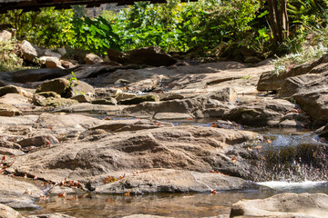 Flowing water in a stream