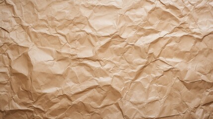 Fototapeta premium A close up of a crumpled piece of brown paper.
