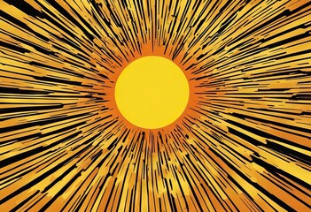 Obraz premium Orange and Yellow Pop Art Background stock illustrationBackgrounds, Fun, Comic Book, Sunbeam,