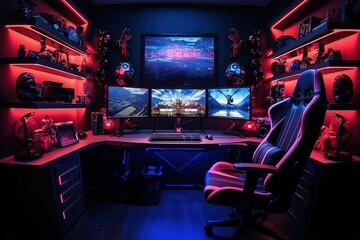 Gaming room with rgb light.