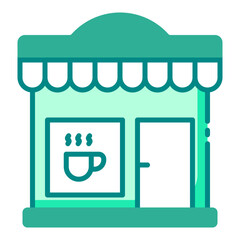 Obraz premium Coffee Shop building architecture icon