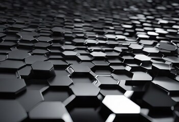 Obraz premium Abstract black texture background hexagon stock illustrationBackgrounds, Textured, Hexagon, Color, Pattern