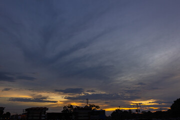 Fototapeta na wymiar Beautiful sky with clouds at sunset background.Sky with clouds at sunset.
