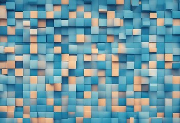 Abstract blue colored wallpaper pattern stock illustrationSquare Shape, Blue, Backgrounds, Pixelated,