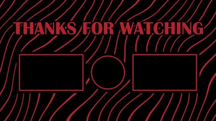 Waves of red stripes, motion graphic youtube end screen
