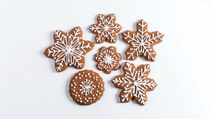 christmas gingerbread cookie isolated on white background. Generative AI