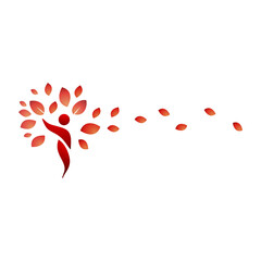 logo design vector abstract modern symbol display icon logo tree yoga health people