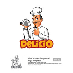 Italian Chef cartoon mascot vector design template.