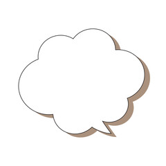 可愛い配色の吹き出し　ふわふわ型