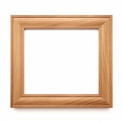 Wooden Frame / modern minimal wood frame isolated on the white background with clipping path