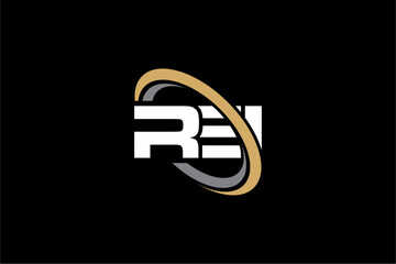 REI creative letter logo design vector icon illustration