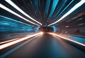 Abstract Speed motion in tunnel stock photoBackgrounds, Abstract, Speed, Technology, Blue Background