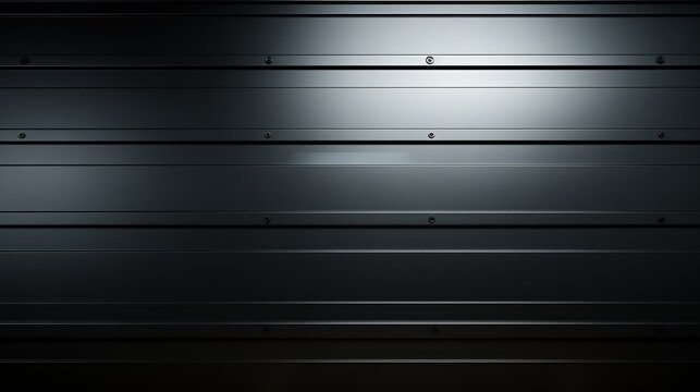 A minimalist design of horizontal metal siding with a brushed finish and rivets, conveying a clean industrial look.