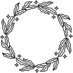 hand drawn botanical wreath clipart