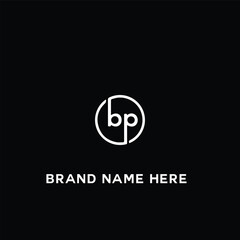 BP B P letter logo design. Initial letter BP linked circle uppercase monogram logo white color. BP logo, B P design. BP, B P