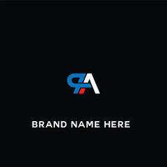 PA P A letter logo design. Initial letter PA linked circle uppercase monogram logo white color. PA logo, P A design. PA, P A