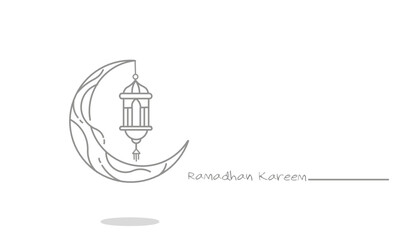 Ramadhan kareem in line art style. Ied al fitr, ied mubarrak. Ramadhan kareem icon. Ramadhan kareem icon in line art. Ramadhan kareem icon for background.