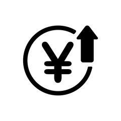 Appreciation of the yen vector icon illustration