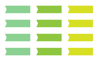 Obraz premium Set of modern simple banner ribbons. Decorative flag, tape for text, price tag, sale label, printable, planner, scrapbook, stickers, weekly days label.